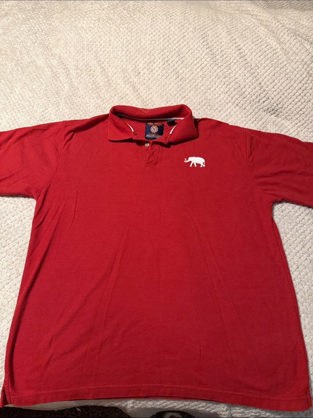 Men's Alabama size XX large Red Polo Shirt with Embroidered Elephant